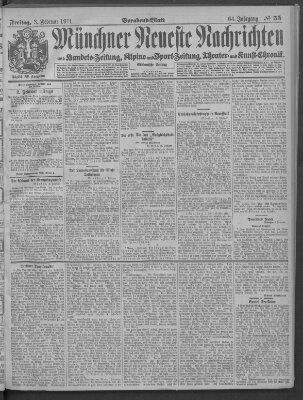 Münchner neueste Nachrichten Freitag 3. Februar 1911