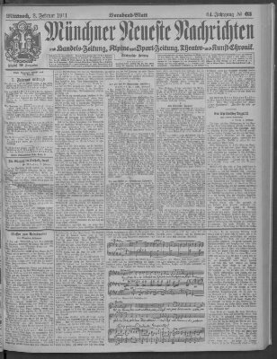 Münchner neueste Nachrichten Mittwoch 8. Februar 1911