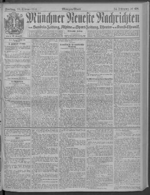 Münchner neueste Nachrichten Freitag 10. Februar 1911