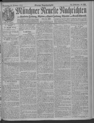 Münchner neueste Nachrichten Sonntag 19. Februar 1911