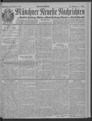 Münchner neueste Nachrichten Freitag 24. Februar 1911