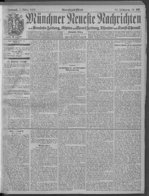 Münchner neueste Nachrichten Mittwoch 1. März 1911