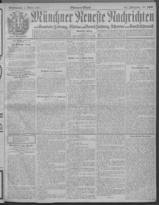 Münchner neueste Nachrichten Mittwoch 1. März 1911