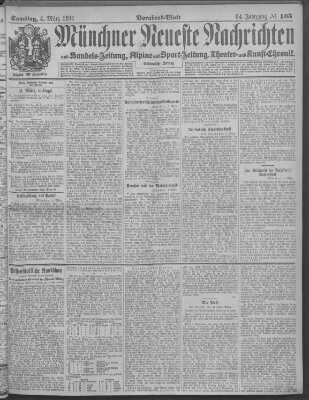 Münchner neueste Nachrichten Samstag 4. März 1911