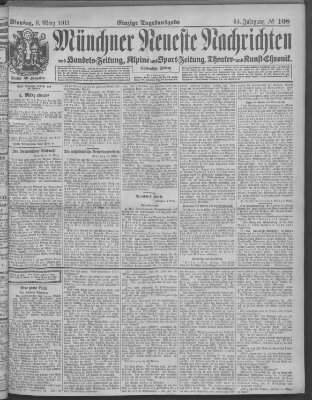 Münchner neueste Nachrichten Montag 6. März 1911