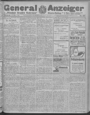 Münchner neueste Nachrichten Mittwoch 22. März 1911