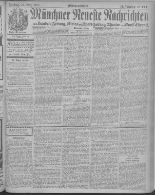 Münchner neueste Nachrichten Freitag 24. März 1911