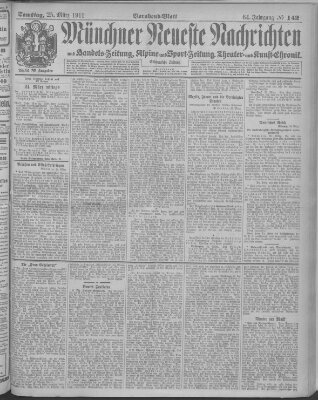 Münchner neueste Nachrichten Samstag 25. März 1911