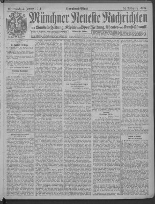 Münchner neueste Nachrichten Mittwoch 4. Januar 1911