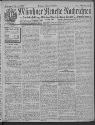 Münchner neueste Nachrichten Freitag 6. Januar 1911