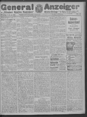 Münchner neueste Nachrichten Montag 9. Januar 1911