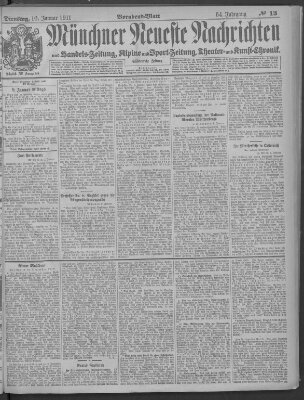 Münchner neueste Nachrichten Dienstag 10. Januar 1911