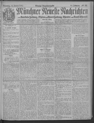 Münchner neueste Nachrichten Sonntag 15. Januar 1911