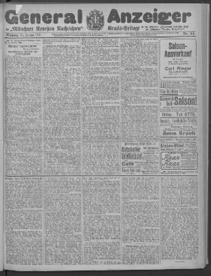 Münchner neueste Nachrichten Montag 16. Januar 1911