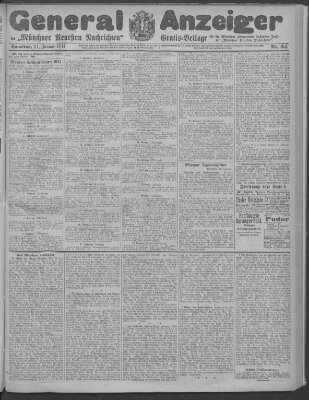 Münchner neueste Nachrichten Samstag 21. Januar 1911