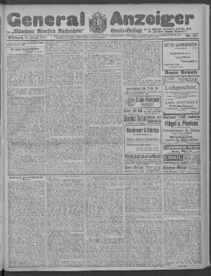 Münchner neueste Nachrichten Mittwoch 25. Januar 1911