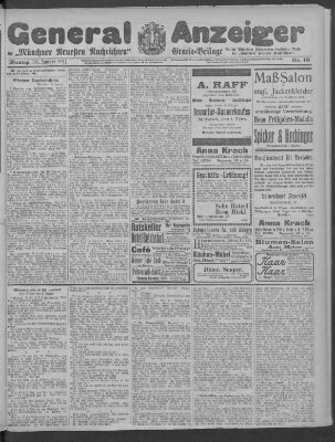 Münchner neueste Nachrichten Montag 30. Januar 1911