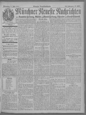 Münchner neueste Nachrichten Montag 5. Juni 1911