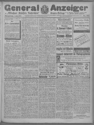 Münchner neueste Nachrichten Donnerstag 8. Juni 1911