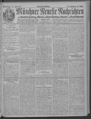 Münchner neueste Nachrichten Dienstag 11. Juli 1911