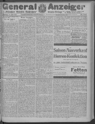 Münchner neueste Nachrichten Freitag 14. Juli 1911