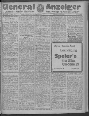 Münchner neueste Nachrichten Freitag 21. Juli 1911