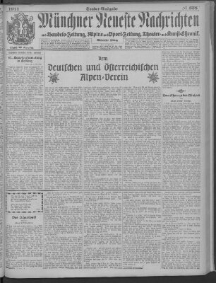 Münchner neueste Nachrichten Freitag 21. Juli 1911