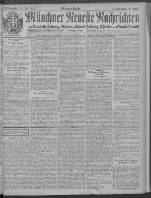 Münchner neueste Nachrichten Mittwoch 26. Juli 1911