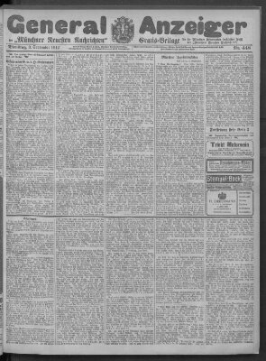 Münchner neueste Nachrichten Dienstag 3. September 1912