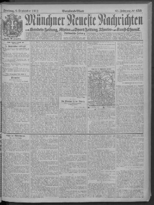 Münchner neueste Nachrichten Freitag 6. September 1912