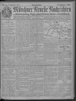 Münchner neueste Nachrichten Freitag 6. September 1912