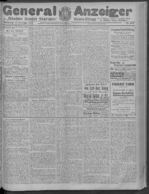 Münchner neueste Nachrichten Mittwoch 18. September 1912