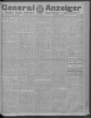 Münchner neueste Nachrichten Samstag 21. September 1912