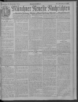 Münchner neueste Nachrichten Sonntag 29. September 1912