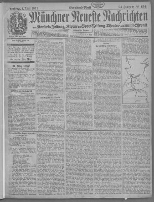 Münchner neueste Nachrichten Samstag 1. April 1911