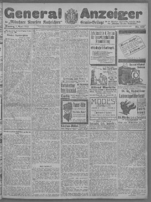 Münchner neueste Nachrichten Montag 3. April 1911