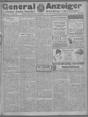 Münchner neueste Nachrichten Dienstag 11. April 1911