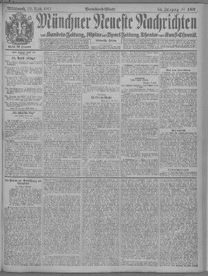 Münchner neueste Nachrichten Mittwoch 19. April 1911