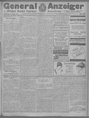 Münchner neueste Nachrichten Freitag 21. April 1911