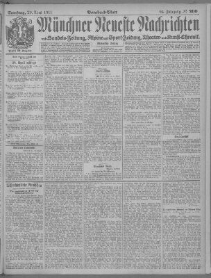 Münchner neueste Nachrichten Samstag 29. April 1911