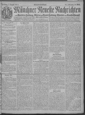 Münchner neueste Nachrichten Freitag 2. August 1912