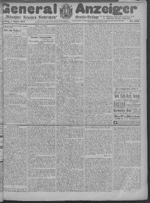 Münchner neueste Nachrichten Freitag 2. August 1912