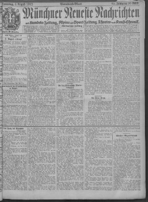 Münchner neueste Nachrichten Sonntag 4. August 1912