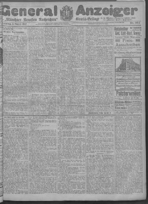 Münchner neueste Nachrichten Sonntag 4. August 1912