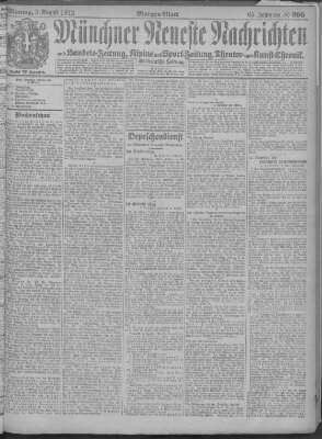 Münchner neueste Nachrichten Montag 5. August 1912