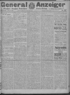 Münchner neueste Nachrichten Mittwoch 7. August 1912