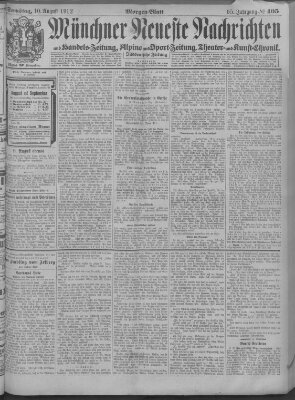 Münchner neueste Nachrichten Samstag 10. August 1912