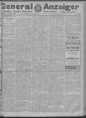 Münchner neueste Nachrichten Dienstag 13. August 1912