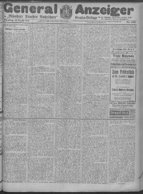 Münchner neueste Nachrichten Dienstag 20. August 1912