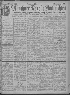 Münchner neueste Nachrichten Sonntag 25. August 1912